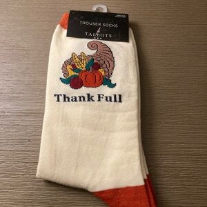 Talbots Cream and Orange Thankful Trouser Socks